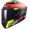 Capacete integral LS2 FF805 Thunder C Black Attack fosco vermelhão – amarelo fluorescente