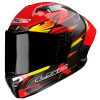 Capacete integral LS2 FF805 Thunder C GP Aero Fire vermelho-marrom para homem