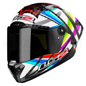 Capacete integral LS2 para homem FF805 Thunder C GP Aero flash preto-blanco