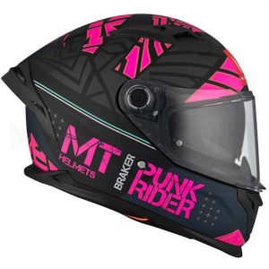 MT Helmets FF128SV Braker SV Punkrider capacete fosco preto-rosa