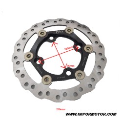 DISCO DE TRAVÃO 210mm FLUTUANTE DIANTEIRO NG (4 PARAFUSOS)