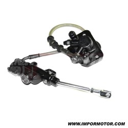 TRAVÃO TRASEIRO COMPLETO ALEVIN 90 / PITSPORT SX / MX90 / V4 (CALIPER F HASTE LONGA / MANGUEIRA 450mm)