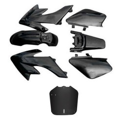 KIT PLÁSTICO CRF50 / CORSE / V3 / PITSPORT PRETO E BRANCO