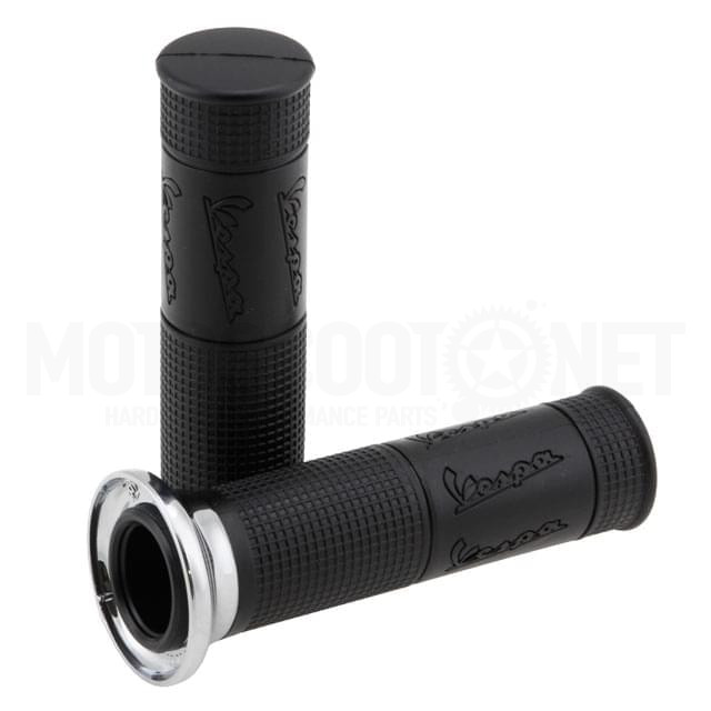 Punho esquerdo Piaggio letras Vespa / Vespa PX 125-150-200 - Red Chrome